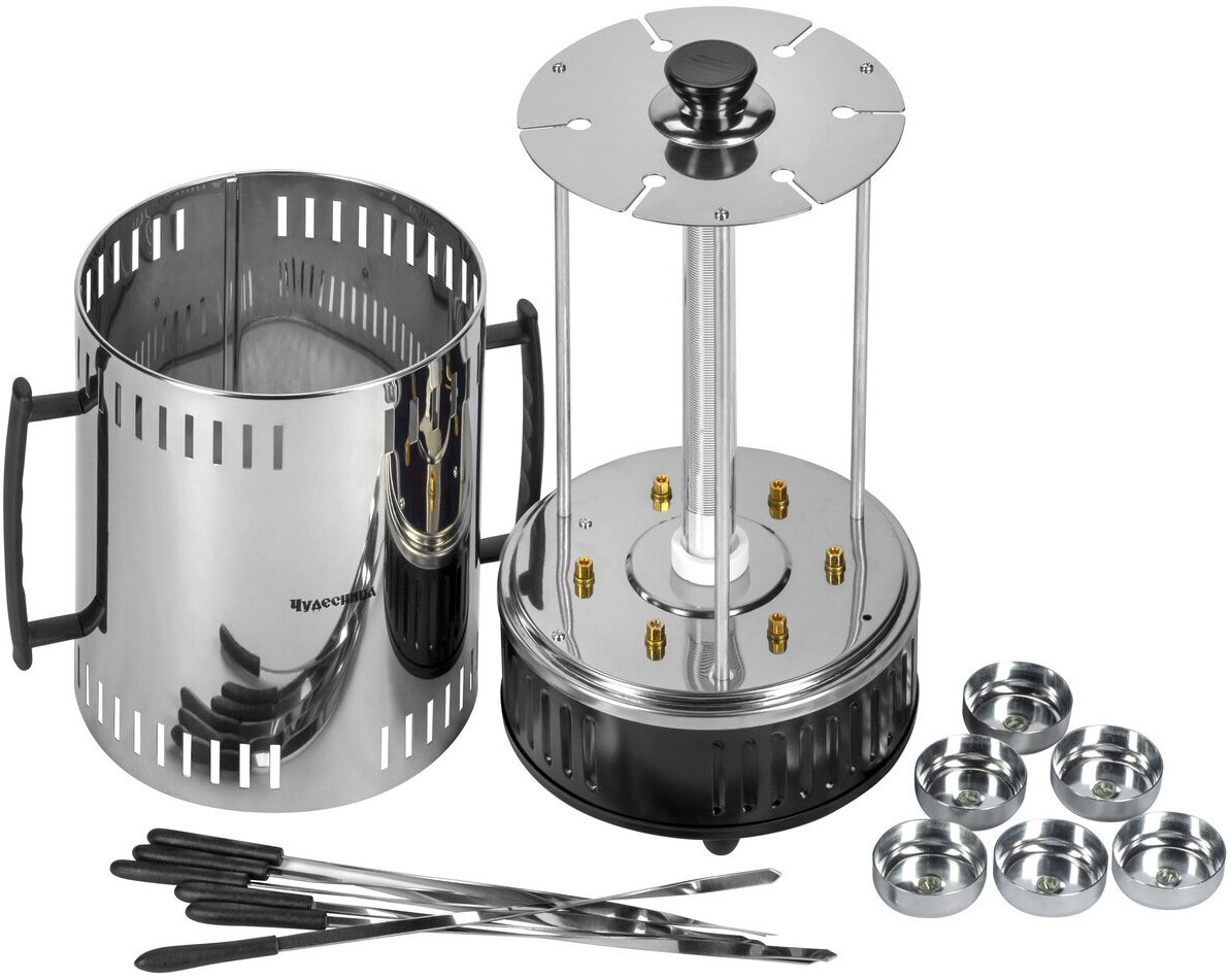 Электрошашлычница Чудесница ЭШ-1006, цвет: серебристый — фото 1