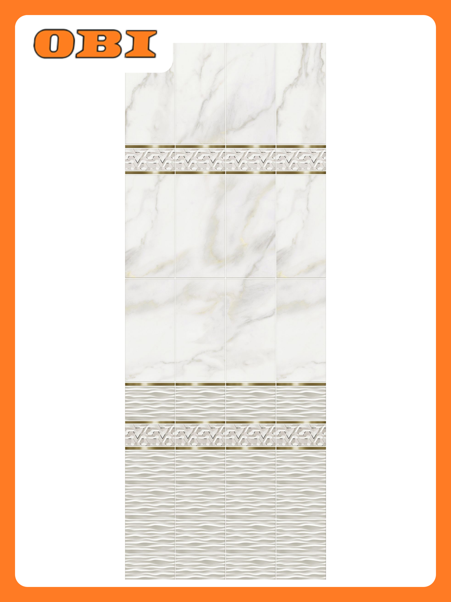 Стеновая панель Акватон Тектоника ПВХ влагостойкая 250x2700x9 мм золотистая