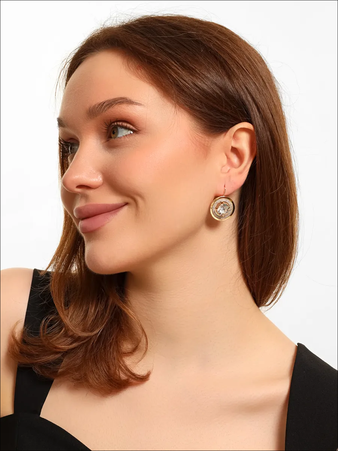 Комплект бижутерии: серьги, кольцо, размер кольца 18.5, золотистый — фото 1