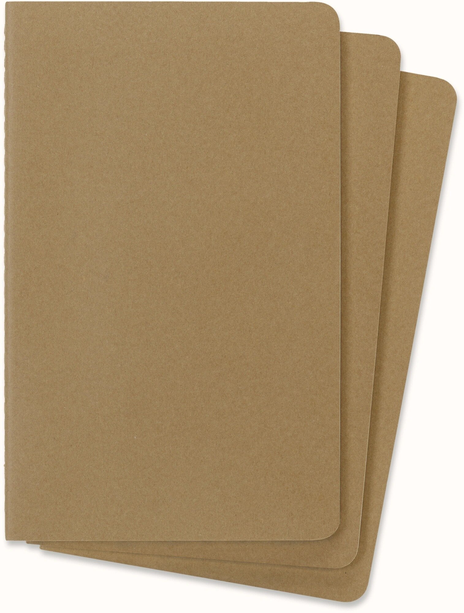 Набор блокнотов Moleskine Cahier Journals QP416 Large 130х210мм, обложка картон, 80стр, линейка, коричневый (3шт)