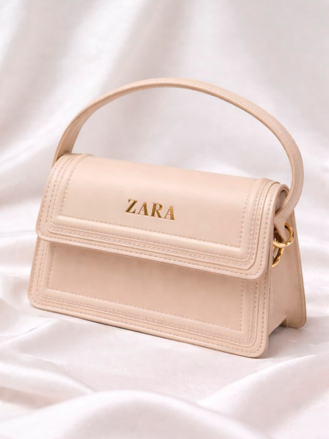 Сумка клатч , фактура гладкая, бежевый — фото 1