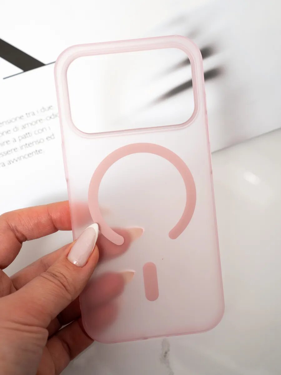 Чехол О'Кейси, для iPhone 17 Pro, матовый, MagSafe, защитный, розовый, бесцветный — фото 1