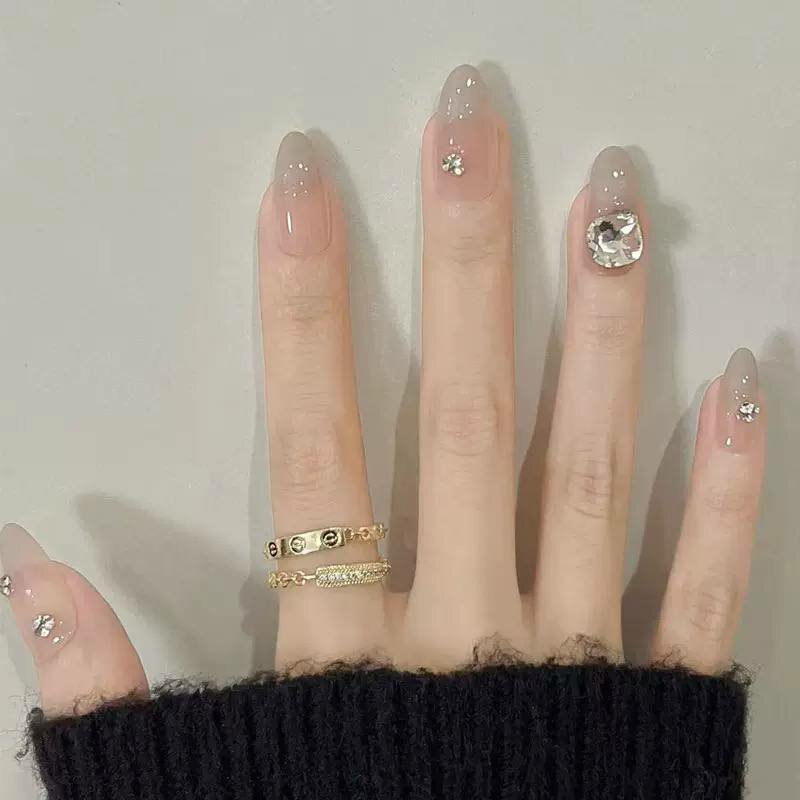 Накладные ногти, 24 шт, с разные дизайны , клеем, средней длины