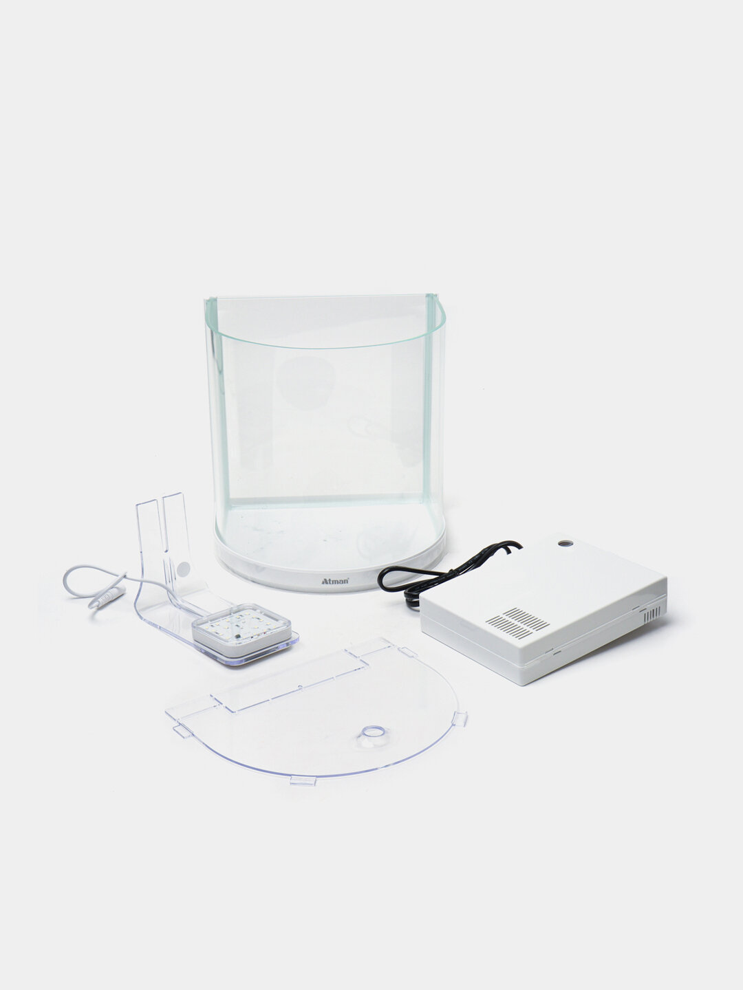 Аквариум Atman "CX-BGT-25", овальный, белый, LED-освещение, фильтр, 10 л