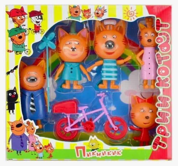 Игровой набор Три Кота "Пикник", пластик, без эффектов, 6 в 1