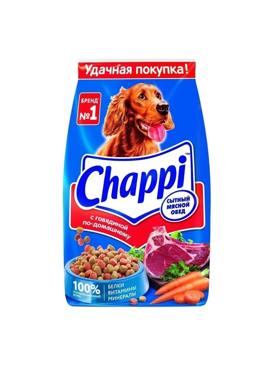 Сухой корм Chappi сытный мясной обед с говядиной по-домашнем
