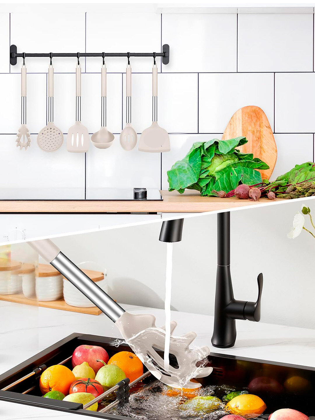 Силиконовый кухонный набор, 6 предметов — фото 1