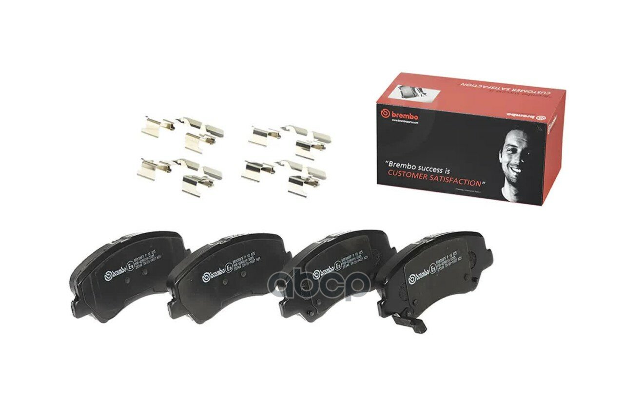 Колодки пер. HYUNDAI ACCENT i25 IV седан RB 1.4 2010=> Brembo арт. P18025