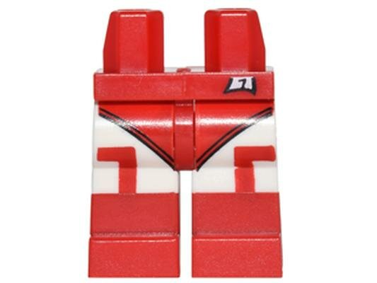 Деталь Lego 970c01pb40 Hips and White Legs with Leotard, White Tights with Red Corners and Red Boots Pattern