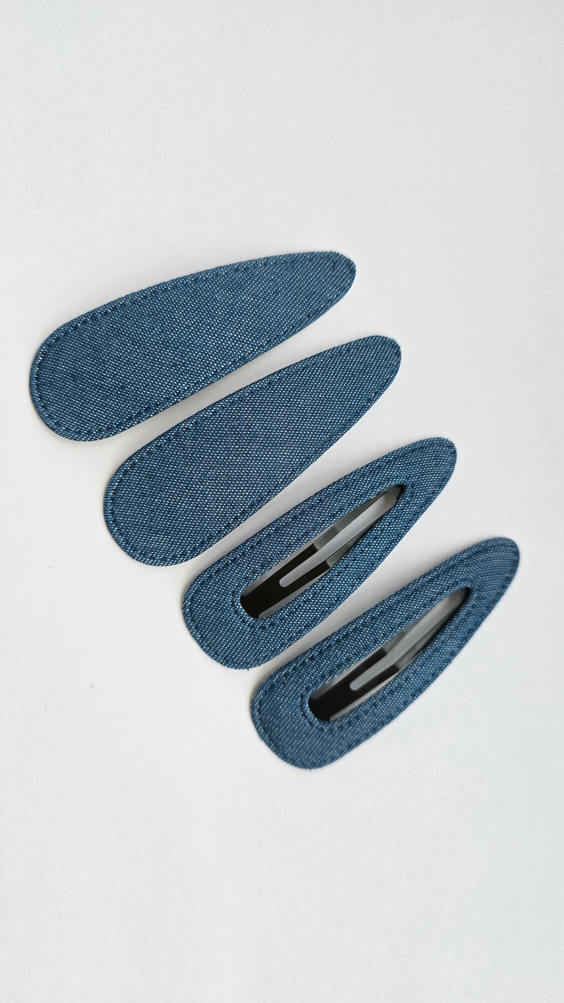 Заколки для волос набор джинсовые синие 4 штуки APSIS accessories