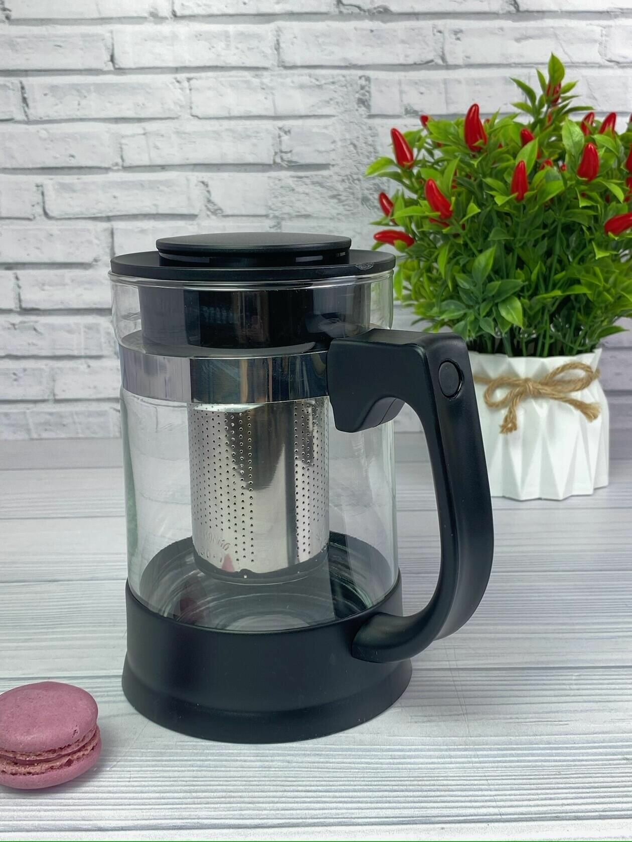 Обзор: Заварочный чайник стеклянный 950мл с фильтром из нержавеющей стали