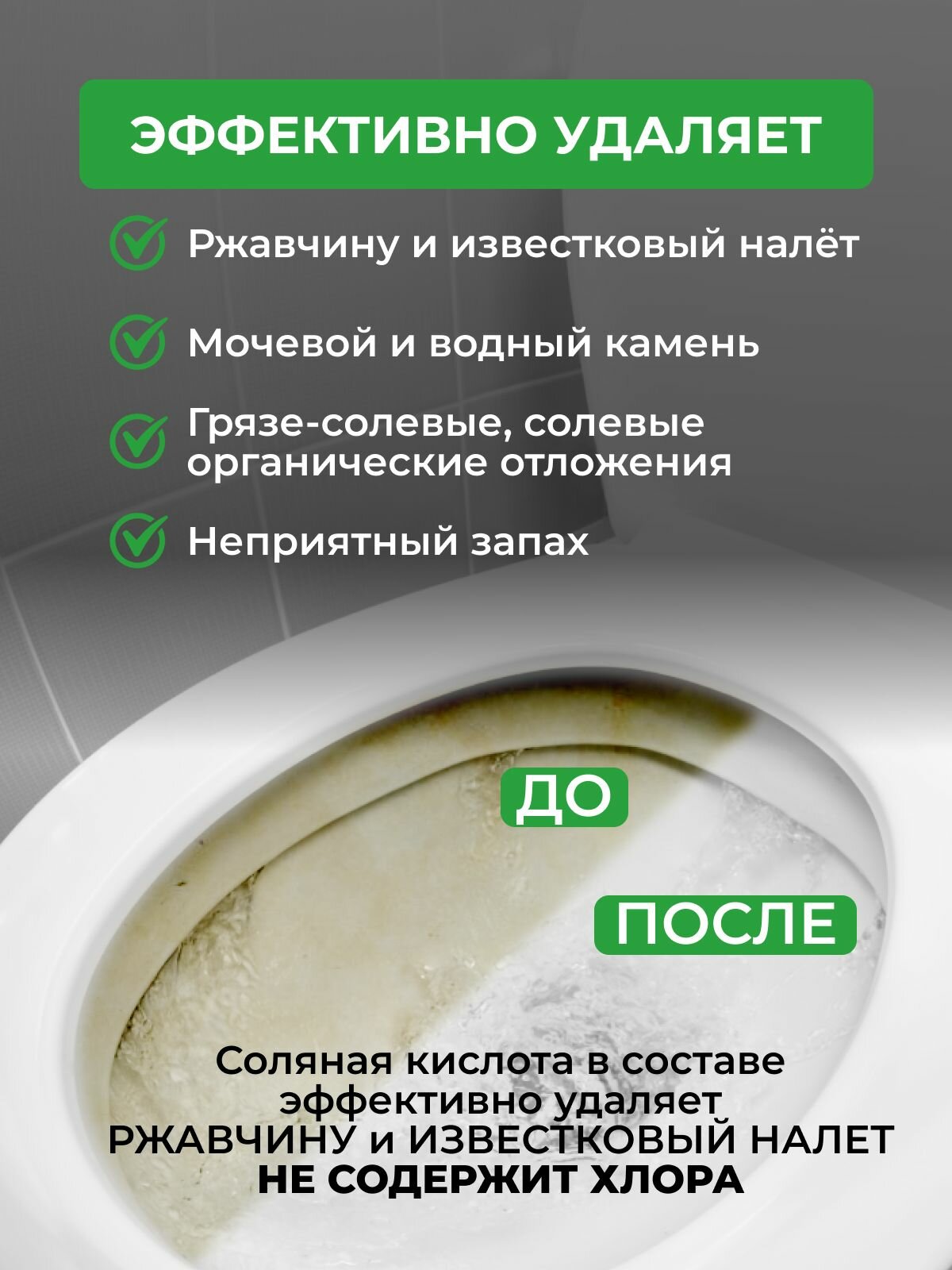 Evolite HoReCa / Чистящее средство для унитаза Антиржавчина, 750 мл — фото 1