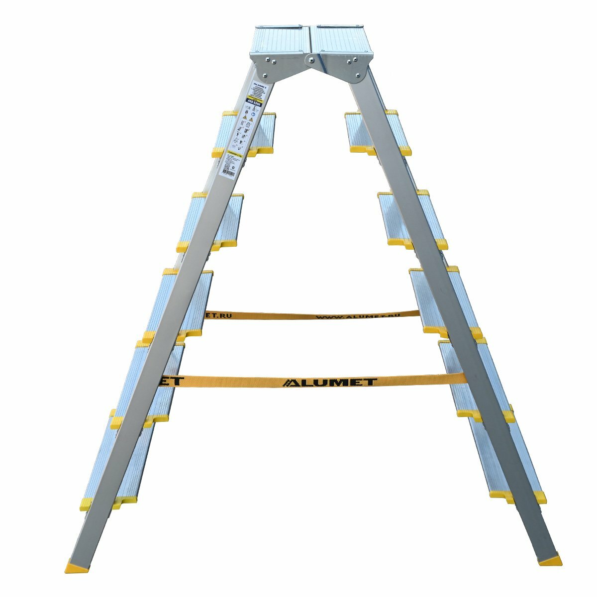 Стремянка двухсторонняя Alumet ASD 5206, алюминиевая, 2 x 6 ступеней, 1,39 м