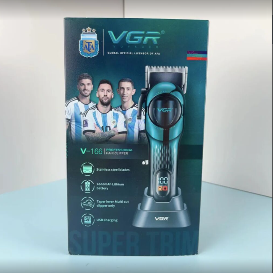 Машинка для стрижки волос VGR-166 VGR, роторная, зеленое, автономная, 6 бреющих элементов — фото 1