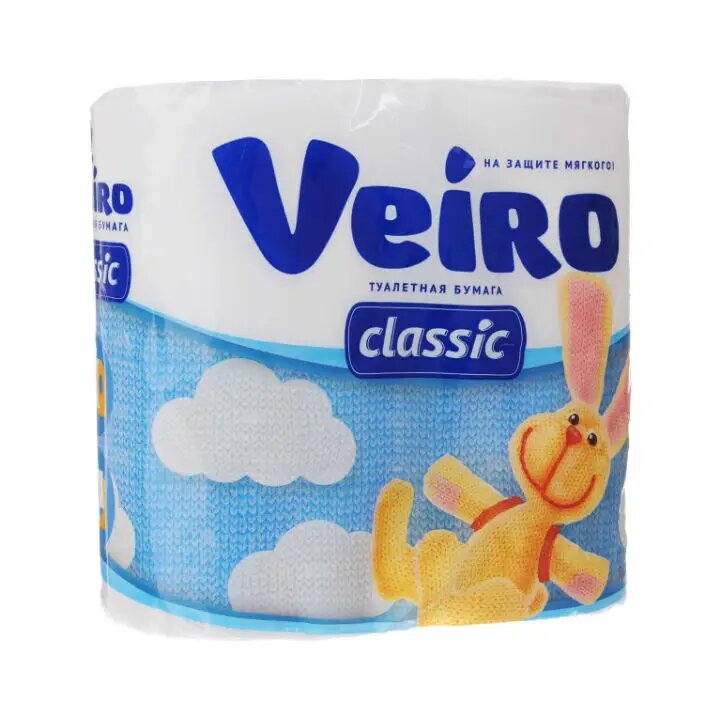 Veiro Туалетная бумага Classik 2х слойная белая 4 шт