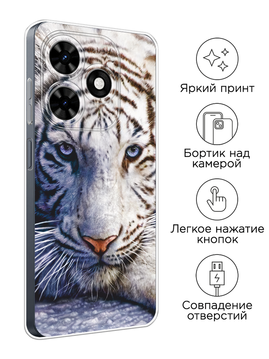 Чехол на Tecno Spark Go 2024/Spark 20C / Текно Спарк Го 2024/Спарк 20C с принтом Бенгальский тигр — фото 1