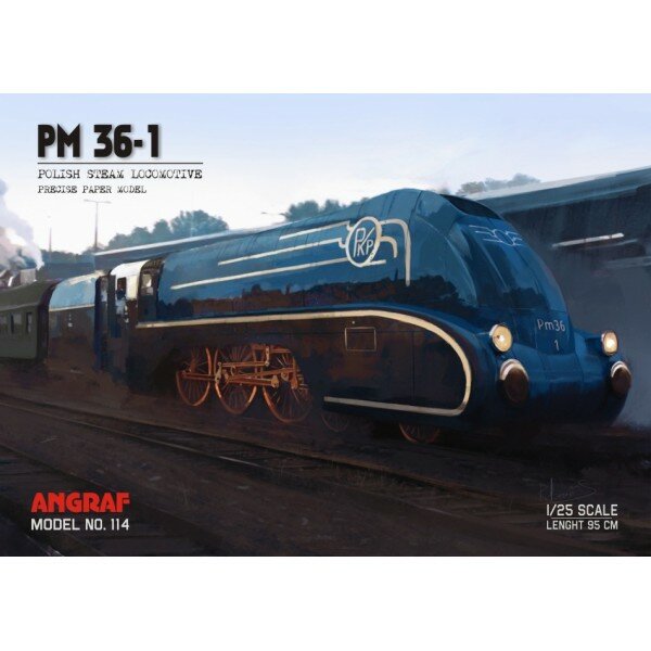Сборная модель паровоза из бумаги, Pm36-1, Angraf №114, журнал