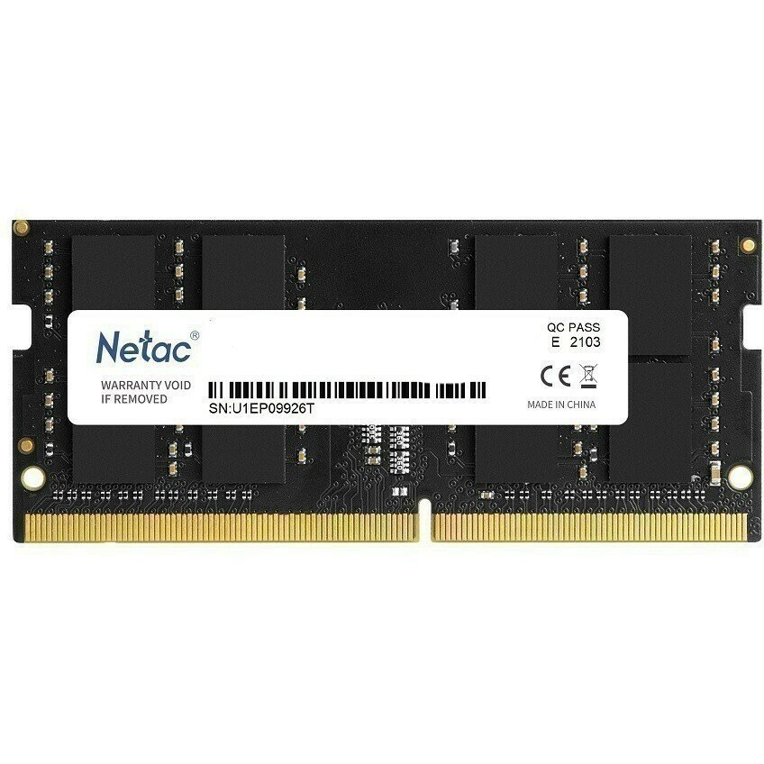 Netac NTBSD4N32SP-16 Оперативная память Basic, DDR4, 16GB (1x16GB), 3200MHz, CL22, SO-DIMM
