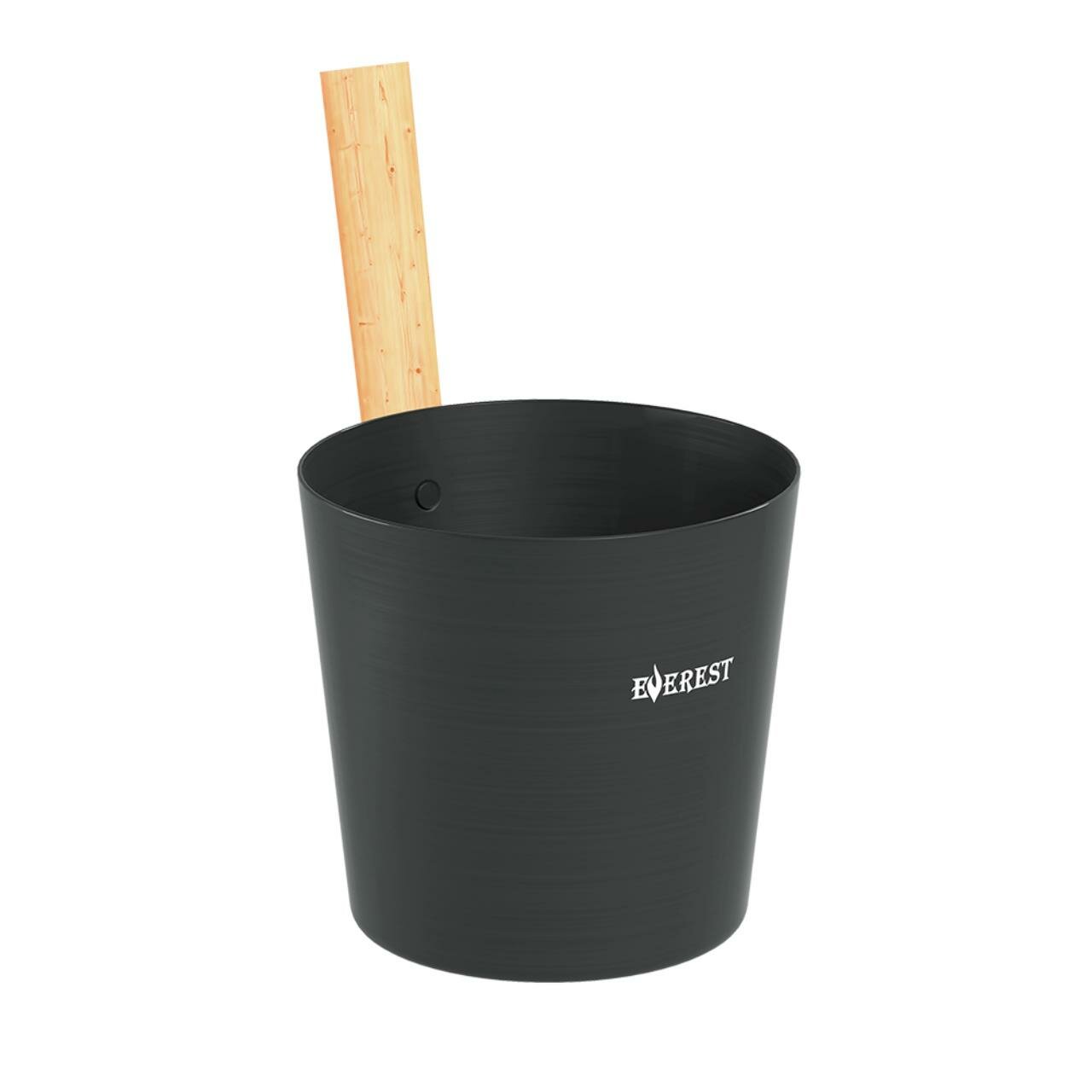 Шайка для бани с деревянной ручкой EVEREST 5л алюминий BLACK (TG-50)