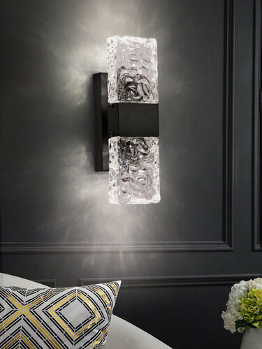 Изображение товара Настенный светильник LJHI, хрустальный, светодиодный, чёрный, 8Вт