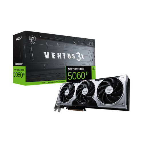 Видеокарта MSI GeForce RTX 5060 Ti VENTUS 3X OC RTX 5060 Ti 8G VENTUS 3X OC Retail 51990₽