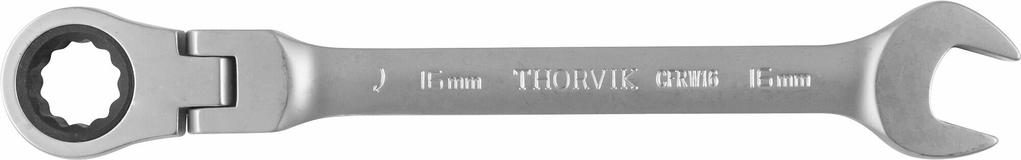 Ключ гаечный комбинированный трещоточный карданный, 16 мм Thorvik