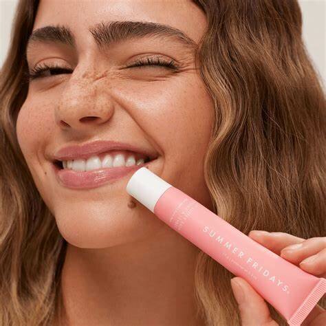 Блеск для губ, Summer Fridays Lip Butter balm Pink Sugar, сияющий и блестящий эффект, 15g — фото 1