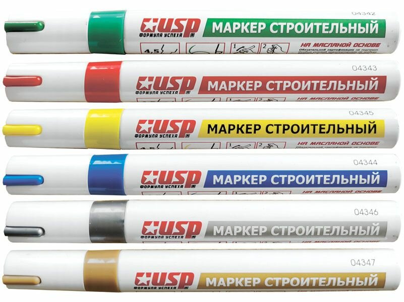 Маркер строительный, красный, 145х15 мм, D стержня 4,5 мм