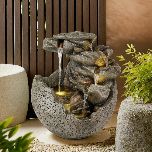 Изображение товара Декоративный фонтан Рейнфолл 60 см с LED подсветкой, Winter Deco, 892602