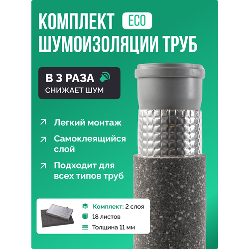 Шумоизоляция для канализационных труб SGM ECO. Звукоизоляция воздуховодов вентиляции, для ванной и кухни