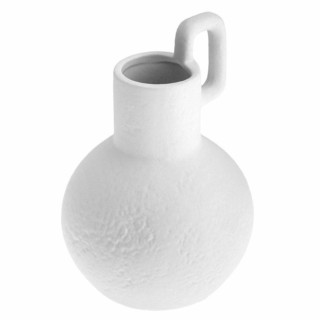 Ваза настольная керамическая "Кувшин" 950мл, белый, матовая, фактурная глазурь — фото 1