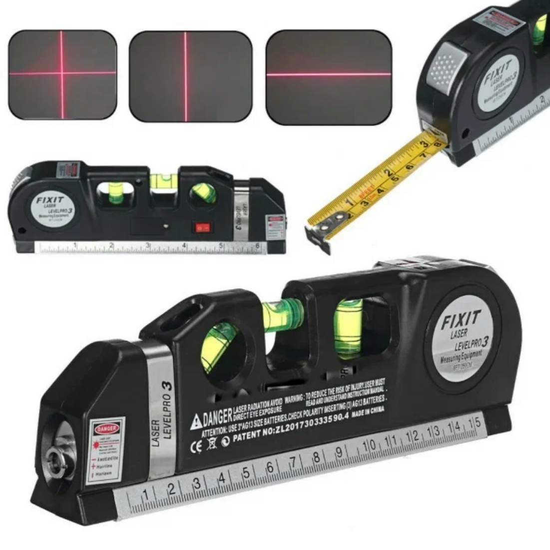 Уровень лазерный Laser Level Pro 3 25 м красный луч 3 батарейки