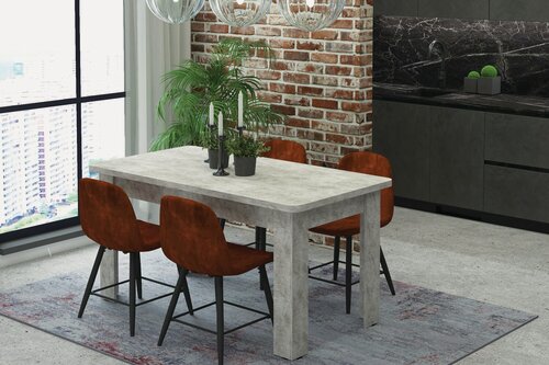 Изображение товара Обеденный/кухонный стол "Семья" раздвижной. ШхГхВ: 150/200х80х78 см, цвет: цемент