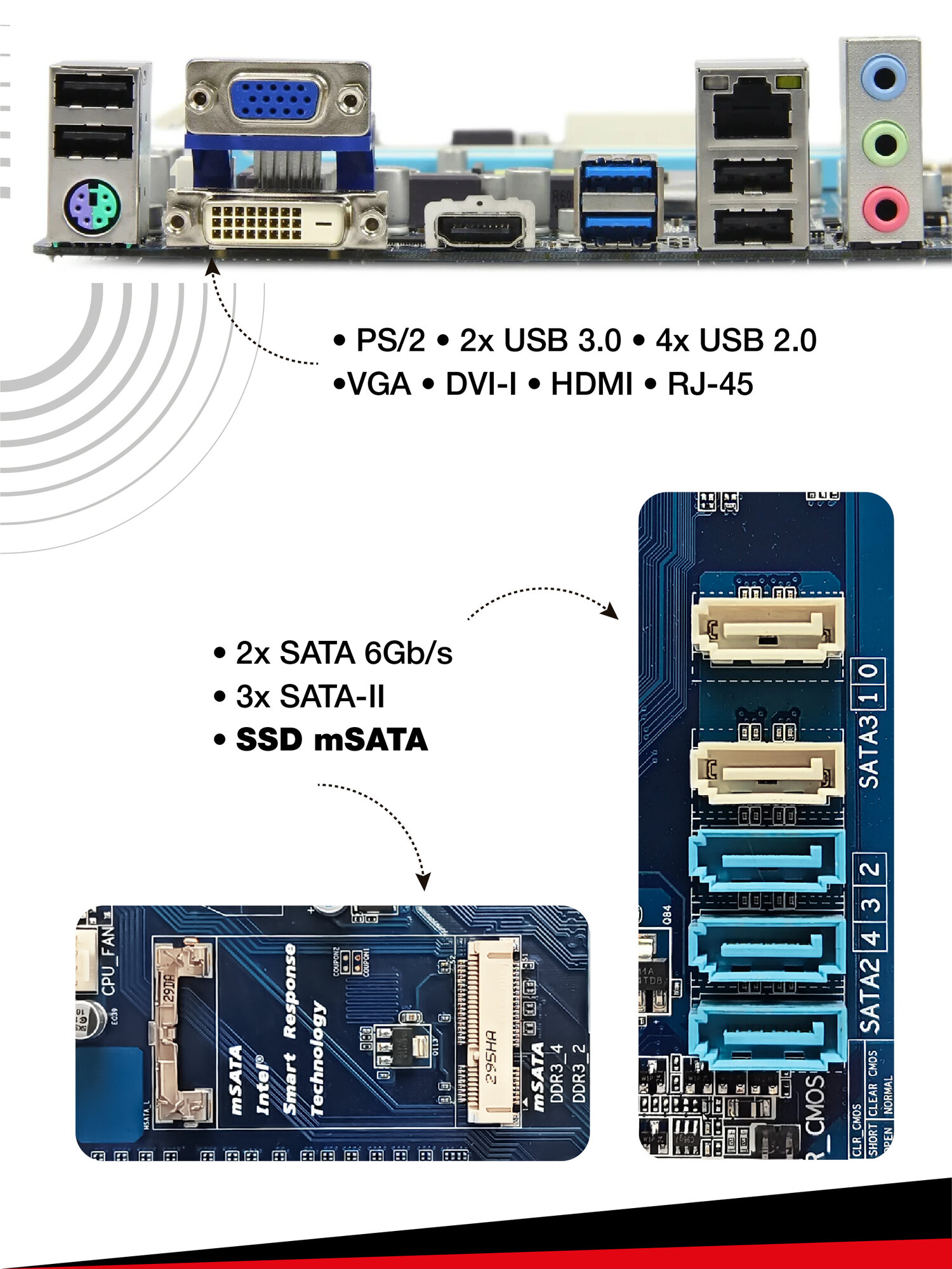 Материнская плата GIGABYTE GA-H77-DS3H, форм-фактор ATX, чипсет Intel H77, поддержка DDR3 — фото 1
