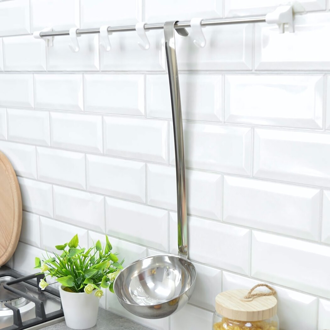 Ложка разливательная 500 мл нержавеющая сталь с отверстием для подвеса длина 47 см серия «HoReCa»