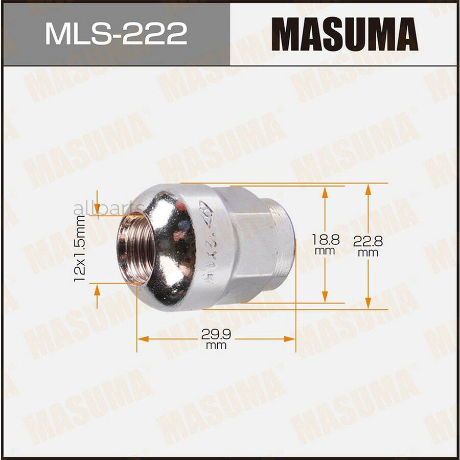 MASUMA MLS222 гайка колсная 12X1 5