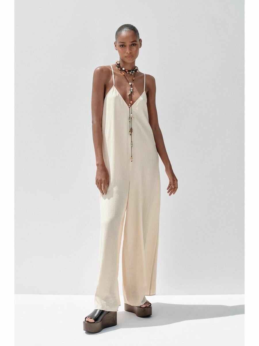 Комбинезон Zara Базовая коллекция, размер M, бежевый