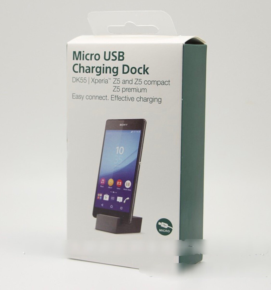 Фирменное оригинальная Micro-USB зарядная база/док-станция DK55 для телефона Sony Xperia Z5 / Z5 Dual Sim E6603/E6633 / Sony Xperia Z5 compact E580.