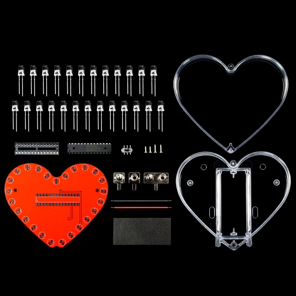 DIY Сердце Сердце RGBS LED SPENTING KIT для студентов и новичков для Дня Святого Валентина и Дня Матери