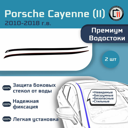 фото Porsche cayenne (ii+ii рестайлинг) 2010-2018 - премиум водостоки лобового стекла стрелка11