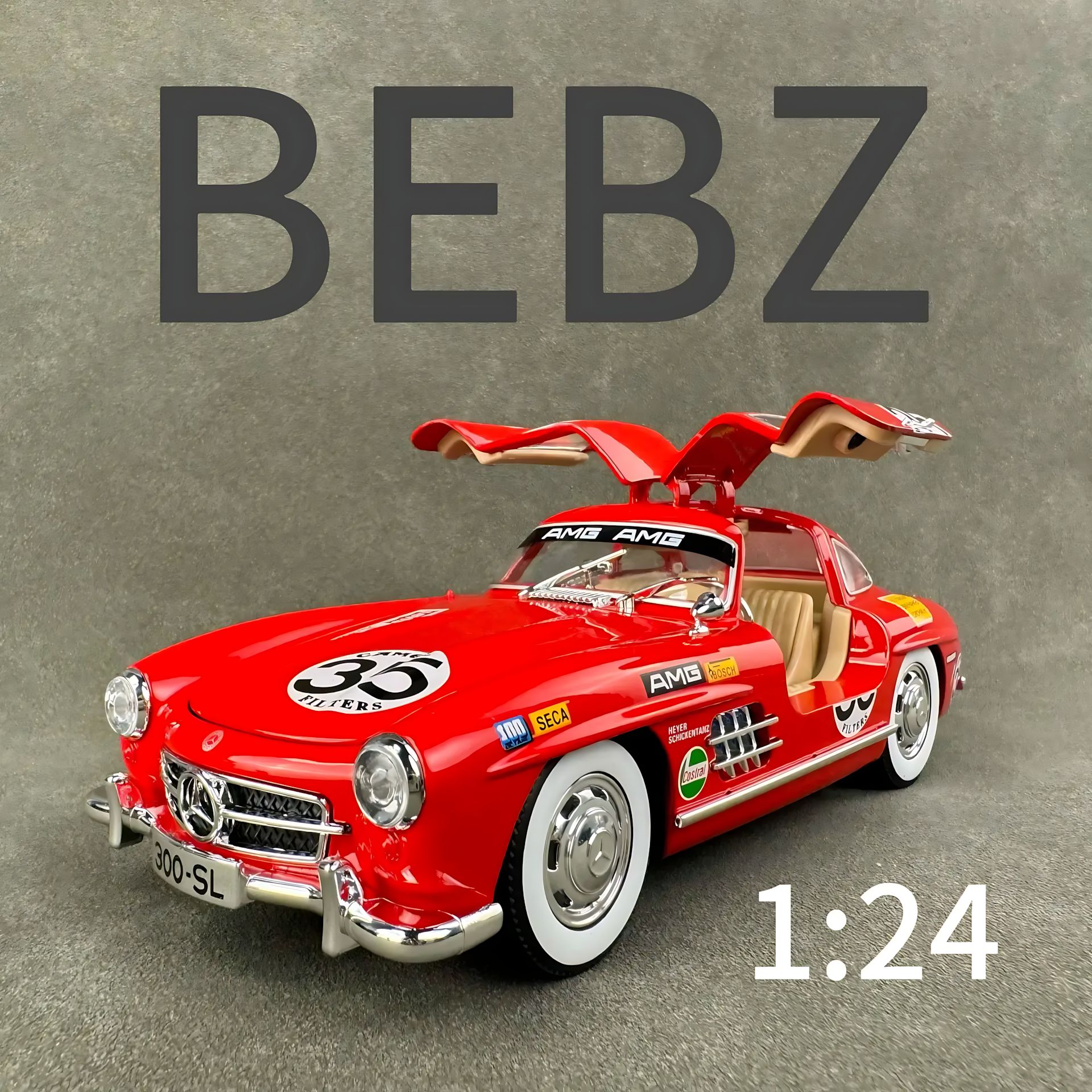 Модель автомобиля Mercedes-Benz "300SL", металл, масштаб 1:24