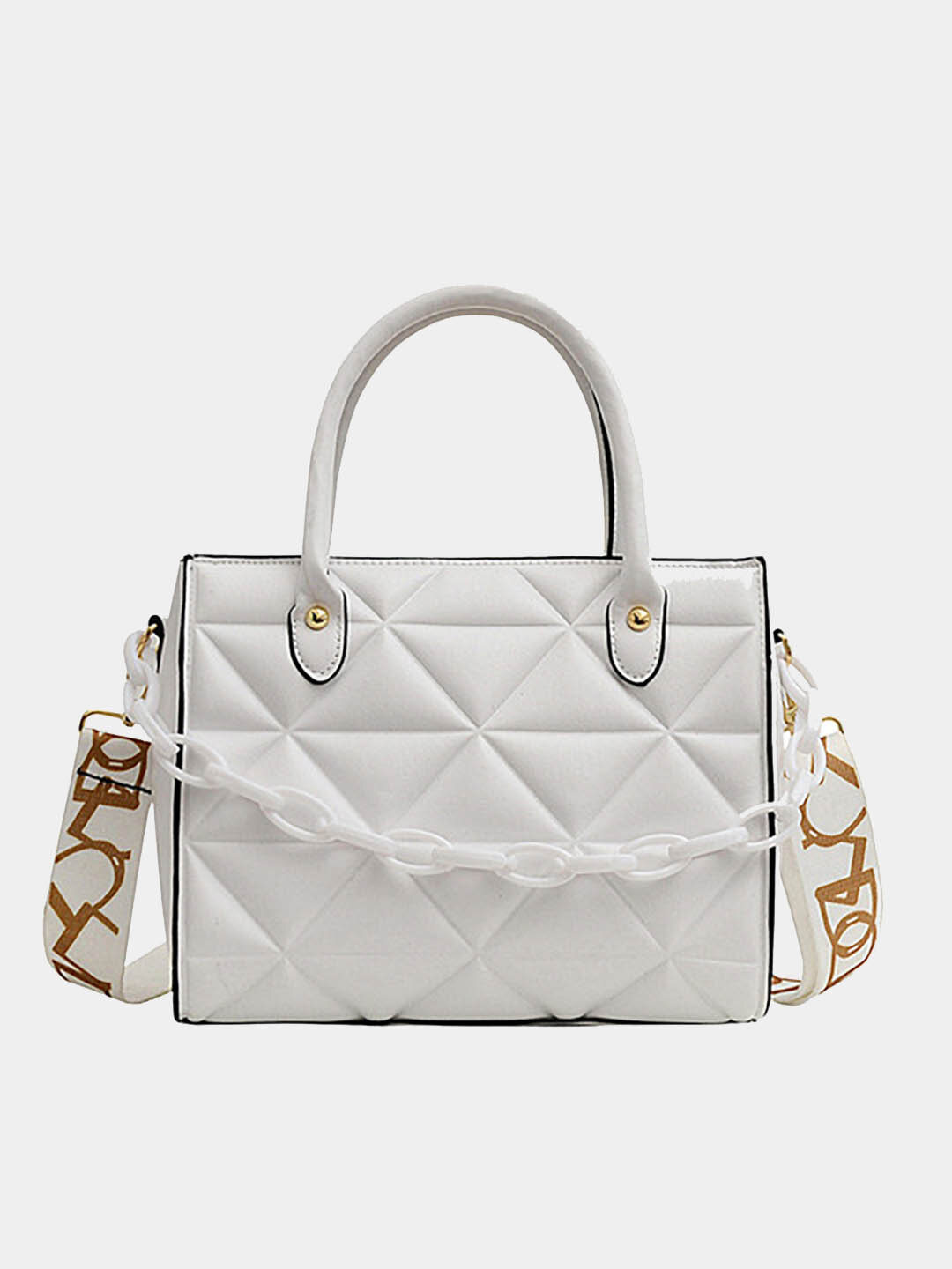 Сумка  Quilted Soft Chain Tote, белый