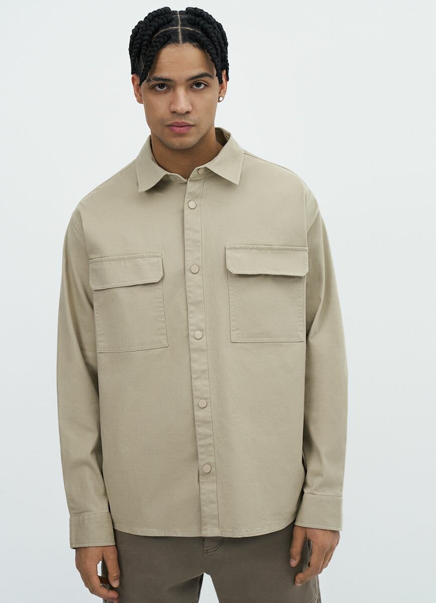 Рубашка O'STIN Весна-лето 2025, размер XL, светло-бежевый