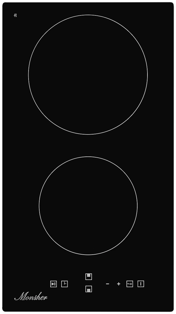 Стеклокерамическая поверхность Monsher MHE 33, ширина 30 см, объем , черный, Китай