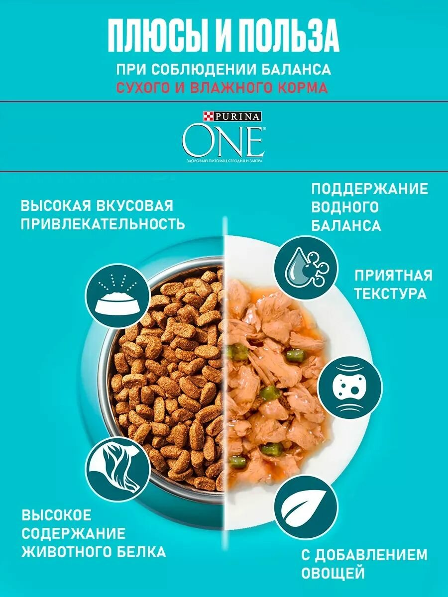 Сухой корм для кошек Purina ONE для стерилизованных, с говядиной и пшеницей, 3 кг — фото 1