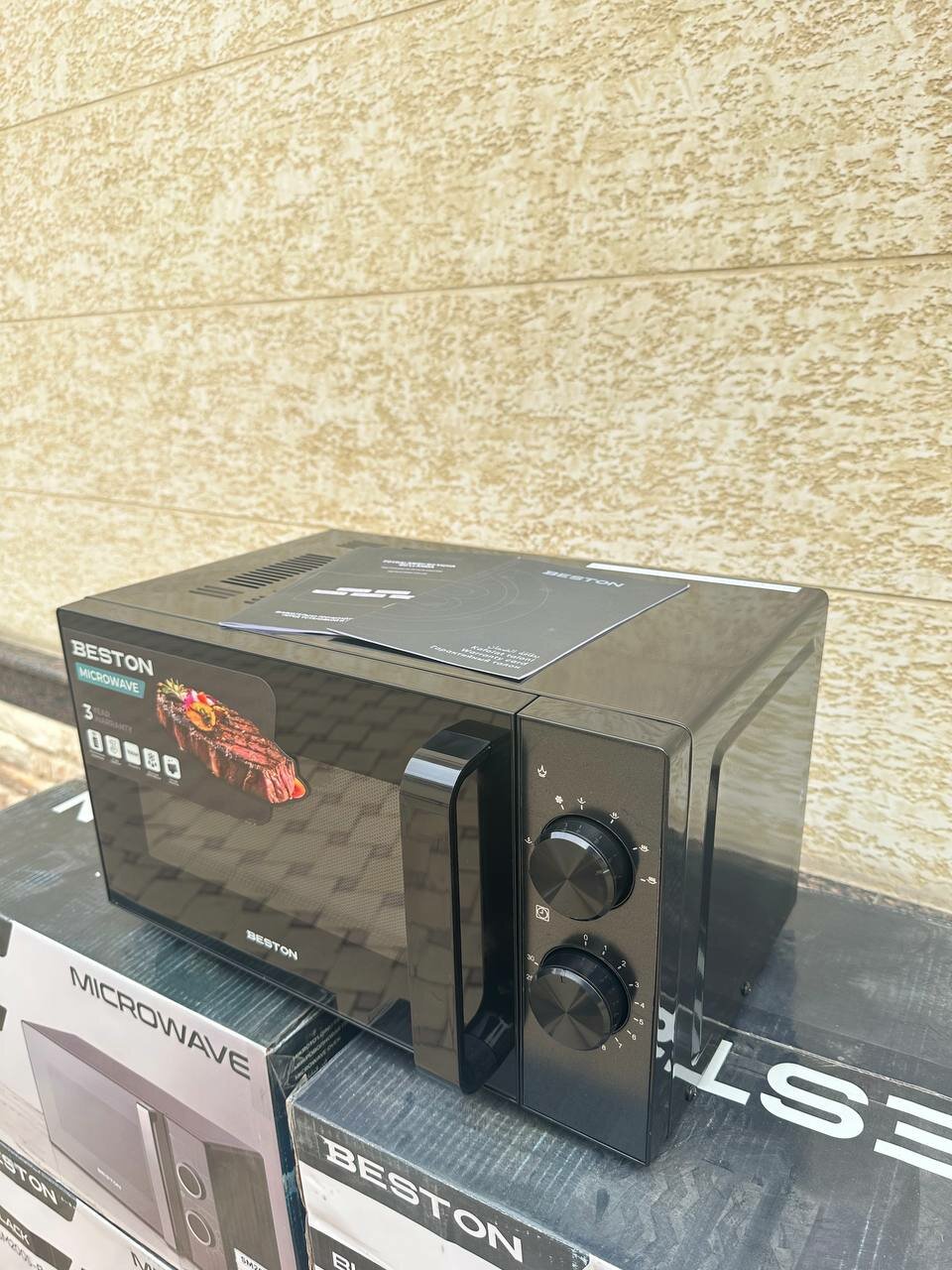 Микроволновая печь BESTON SM2004-B, серая, встраиваемая, с режимом разморозки
