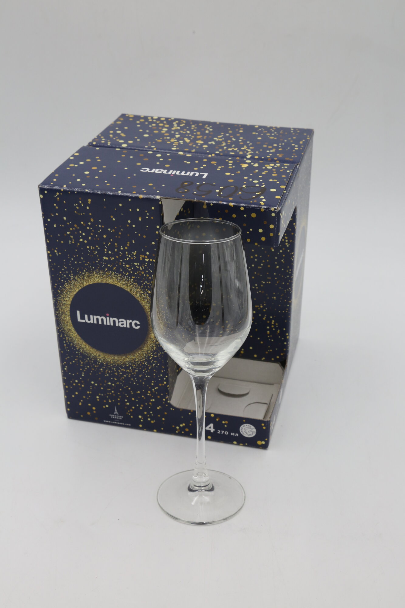 Бокал для вина LUMINARC "серебряная дымка" O0093 270мл 4шт 4х2 — фото 1