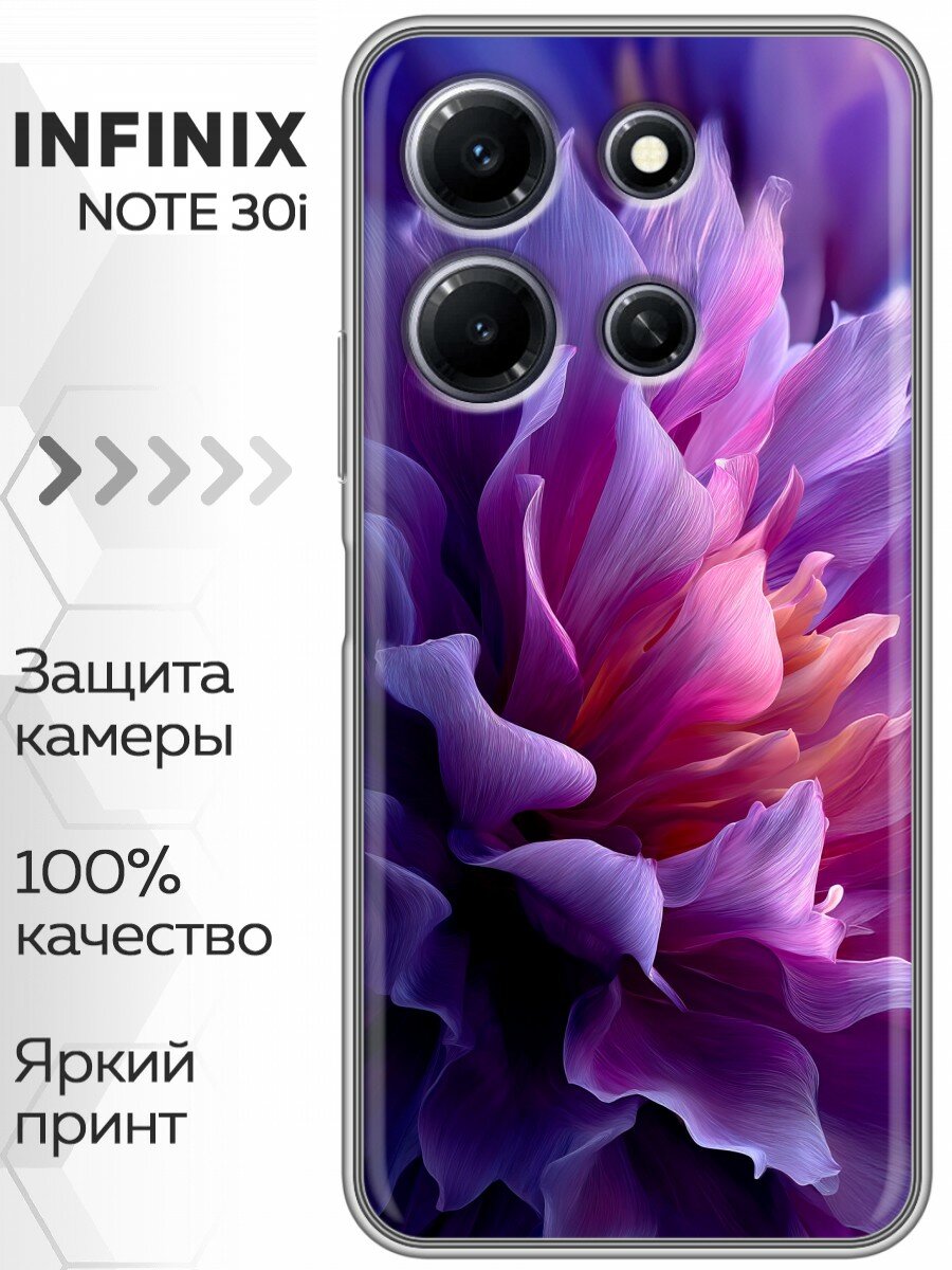Чехол для Infinix Note 30i 4G с принтом Женский принт цветы (Инфиникс Нот 30i 4G)