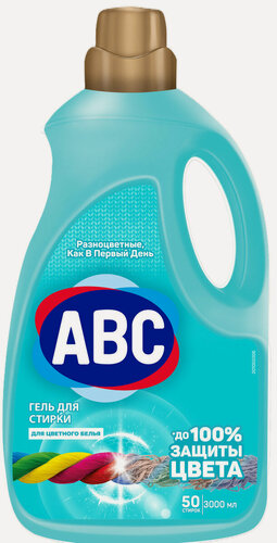 Изображение товара Гель для стирки ABC для цветного белья, 3л