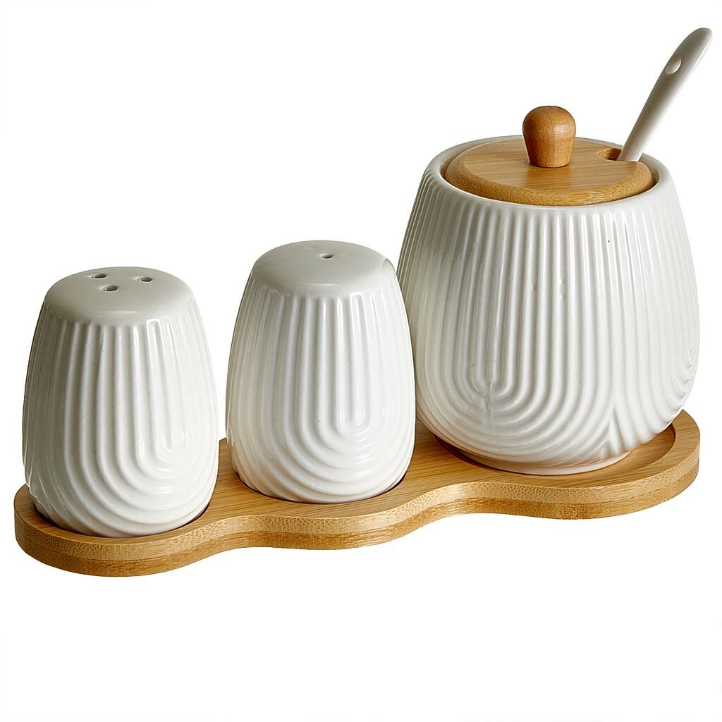 Набор для специй с сахарницей на бамбуковой подставке Alpenkok AK5 0013